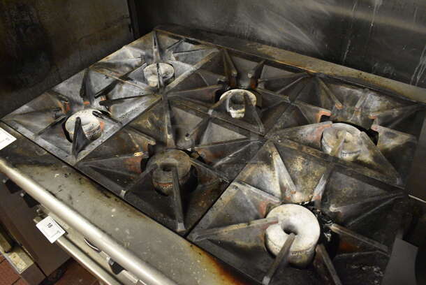 GREAT! Southbend Stainless Steel Commercial Countertop Gas Powered 6 Burner Range. BUYER MUST REMOVE. 37x32x15. Unit Was Working When Restaurant Closed! - Image 3 of 5