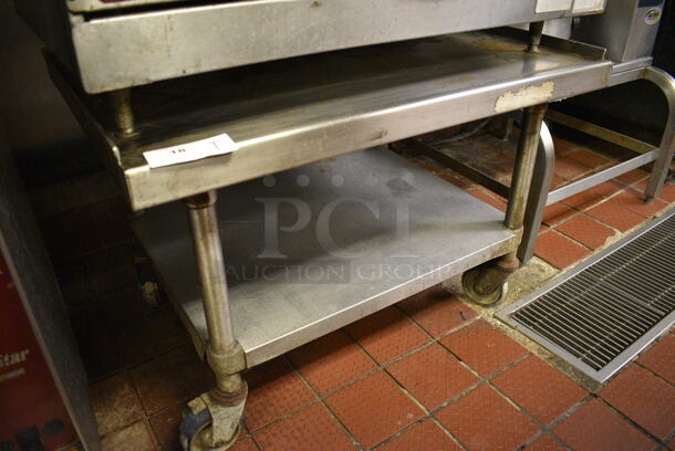 Stainless Steel Commercial Equipment Stand w/ Metal Undershelf on Commercial Casters. 36x30x25.5