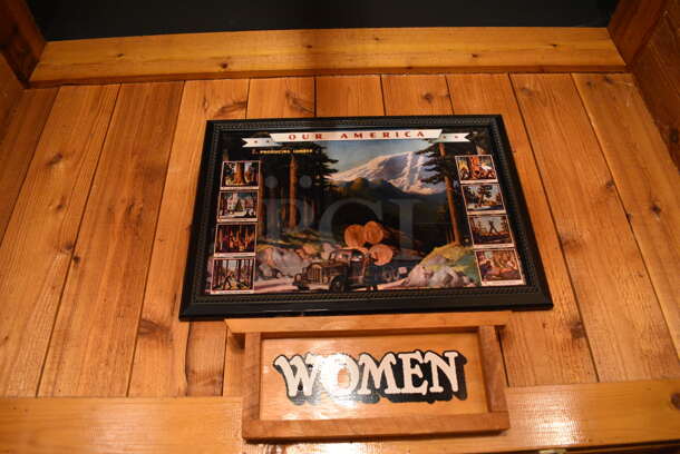 ALL ONE MONEY! Lot of Various Wall Decorations Including Smokey the Bear, Shelf, Pictures and Paul Bunyan Memorabilia! BUYER MUST REMOVE - Image 4 of 8