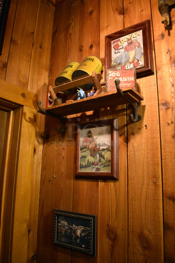 ALL ONE MONEY! Lot of Various Wall Decorations Including Smokey the Bear, Shelf, Pictures and Paul Bunyan Memorabilia! BUYER MUST REMOVE - Image 5 of 8