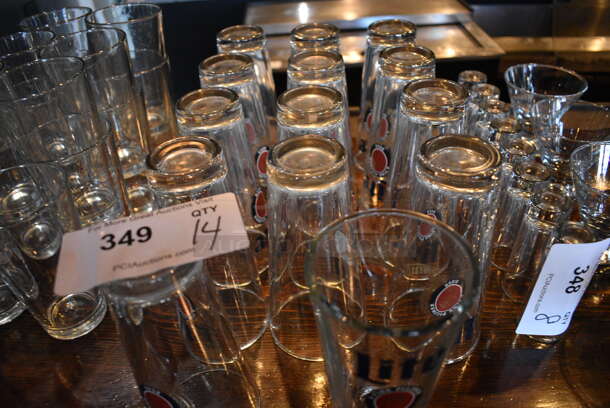 14 Miller Lite Beverage Glasses. 3.5x3.5x7. 14 Times Your Bid! - Image 2 of 2