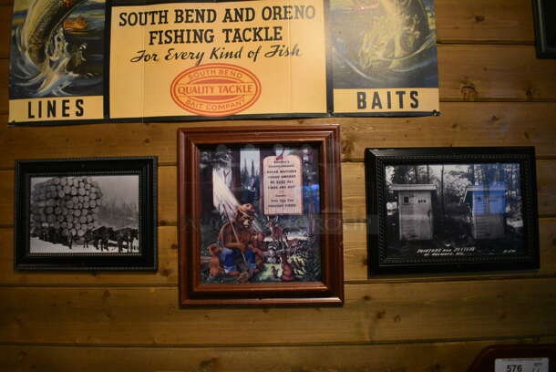 ALL ONE MONEY! Lot of Various Wall Decorations Including Paul Bunyan Memorabilia, Pictures and Metal Tins! BUYER MUST REMOVE - Image 3 of 6