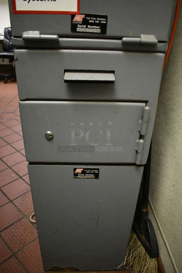 AT Systems Gray Metal Safe w/ Bill Collectors. Does Not Come w/ Keys. BUYER MUST REMOVE. 13.5x19x56 - Image 7 of 8