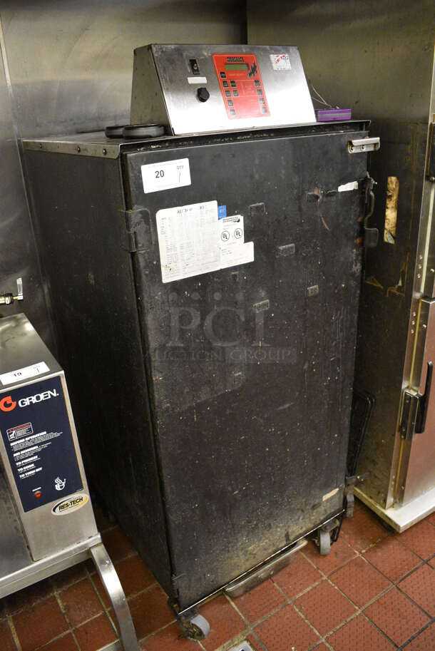 SWEET! Cookshack Model 250 Metal Commercial Electric Powered Smoker w/ Metal Racks on Commercial Casters. 240 Volts. 26.5x27x63. Unit Was Working When Restaurant Closed! - Image 3 of 8