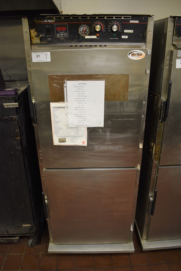 NICE! CresCor Model CO151FUA12B2083FD Metal Commercial 2 Half Size Door Roast N Hold Warming Cabinet on Commercial Casters. 230 Volts, 3 Phase. 29x35x74. Unit Was Working When Restaurant Closed!