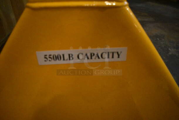 Uline Model H-1043 Metal Yellow Commercial Standard Fork Pallet Truck Pallet Jack. 27x63x48 - Image 4 of 6