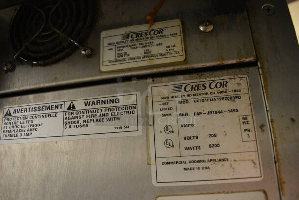 NICE! CresCor Model CO151FUA12B2083FD Metal Commercial 2 Half Size Door Roast N Hold Warming Cabinet on Commercial Casters. 230 Volts, 3 Phase. 29x35x74. Unit Was Working When Restaurant Closed! - Image 9 of 10