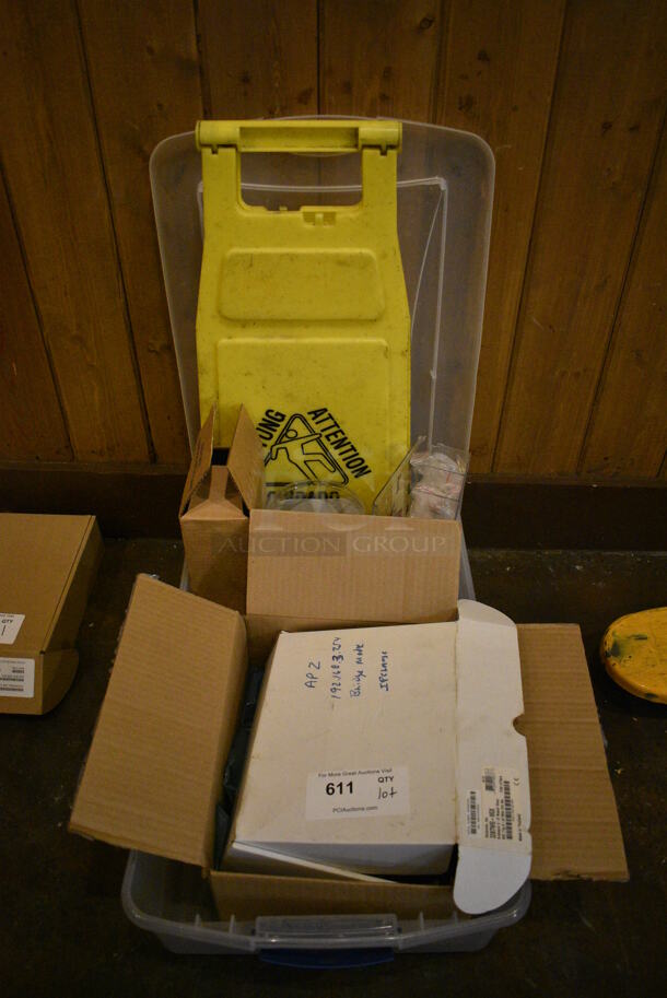 ALL ONE MONEY! Lot of Various Items Including Wet Floor Caution Sign!