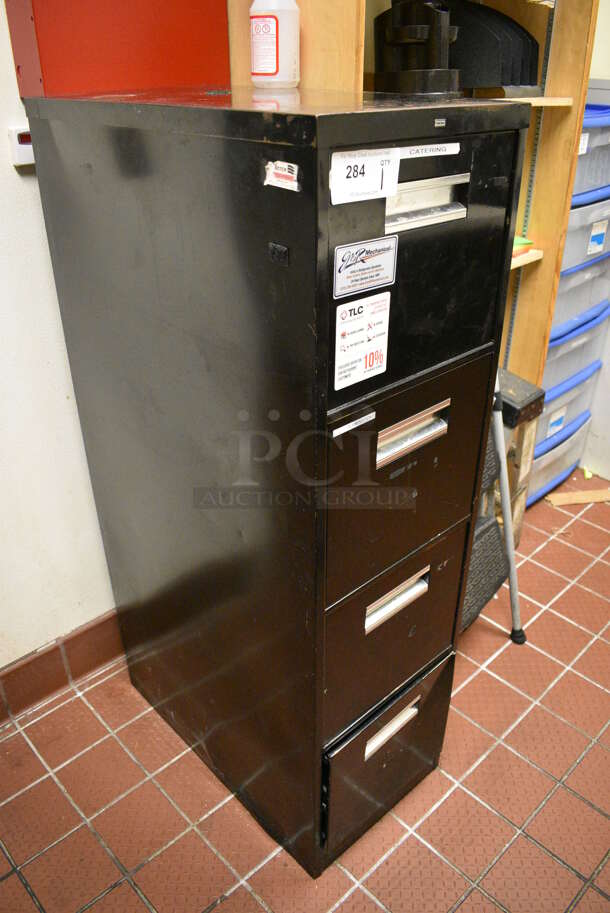 Black Metal 4 Drawer Filing Cabinet. 15x26.5x52 - Image 2 of 6