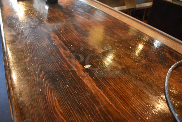 AMAZING! Wooden U Shaped Bar w/ Beer Tower and Metal Foot Rail. BUYER MUST REMOVE. 199x147x45 - Image 6 of 6