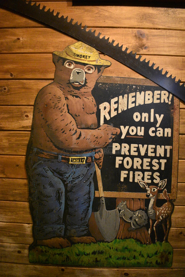 ALL ONE MONEY! Lot of Various Wall Decorations Including Smokey The Bear and Cabins on the Lake Sign! BUYER MUST REMOVE - Image 3 of 3