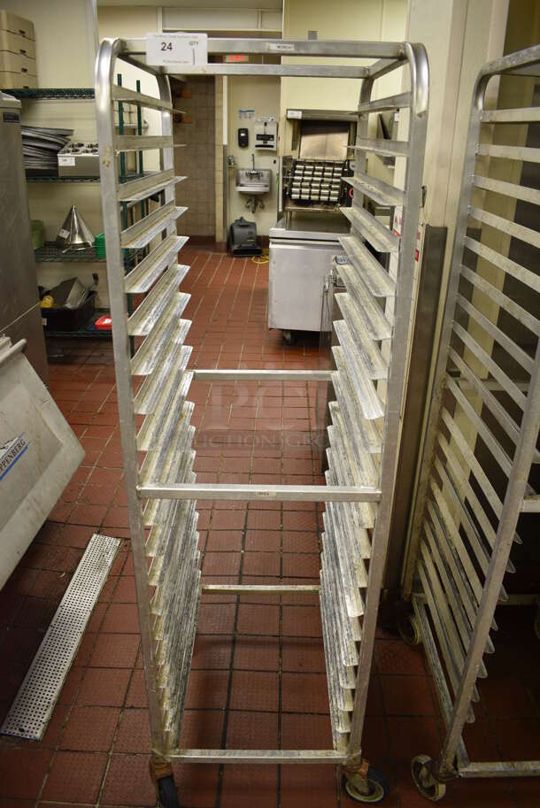 Metal Commercial Pan Transport Rack on Commercial Casters. 20.5x26x68 - Image 1 of 3