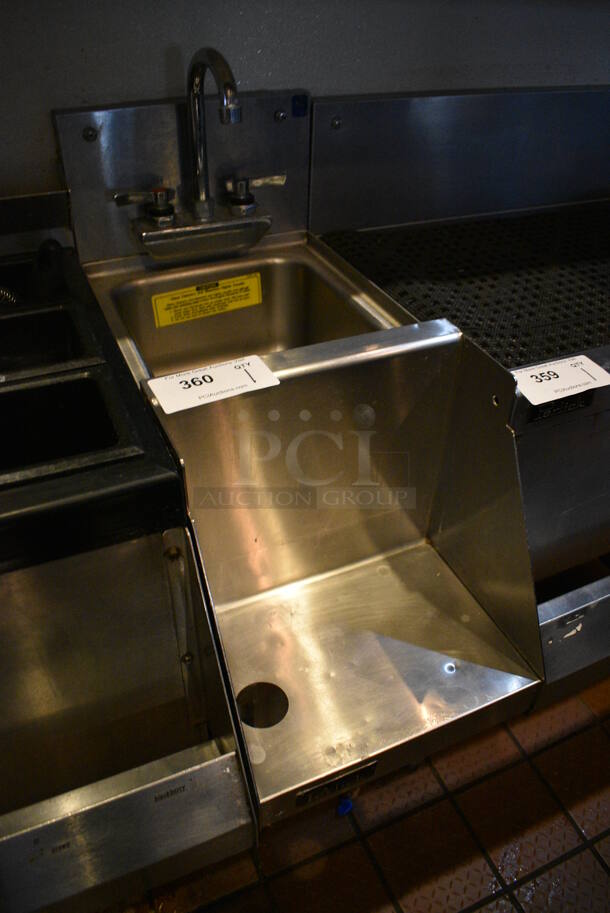 Stainless Steel Commercial Single Bay Sink w/ Faucet, Handles and Front Shelf. BUYER MUST REMOVE. 12x24x36 - Image 2 of 3