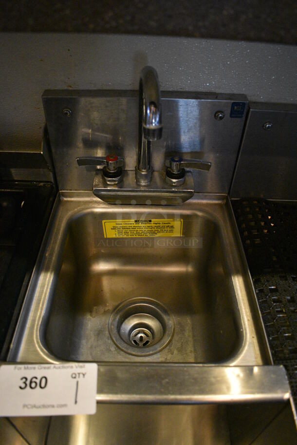Stainless Steel Commercial Single Bay Sink w/ Faucet, Handles and Front Shelf. BUYER MUST REMOVE. 12x24x36 - Image 3 of 3