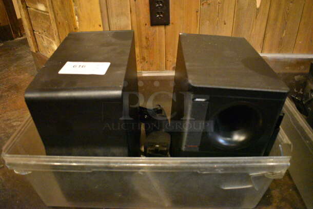 2 Bose Black Subwoofer Speakers. 7.5x13x14. 2 Times Your Bid!