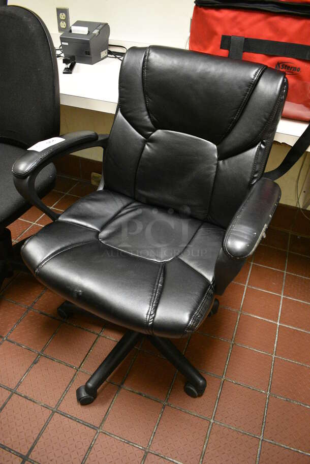 2 Various Black Office Chairs on Casters. 26x21x37, 20x20x41. 2 Times Your Bid! - Image 2 of 3
