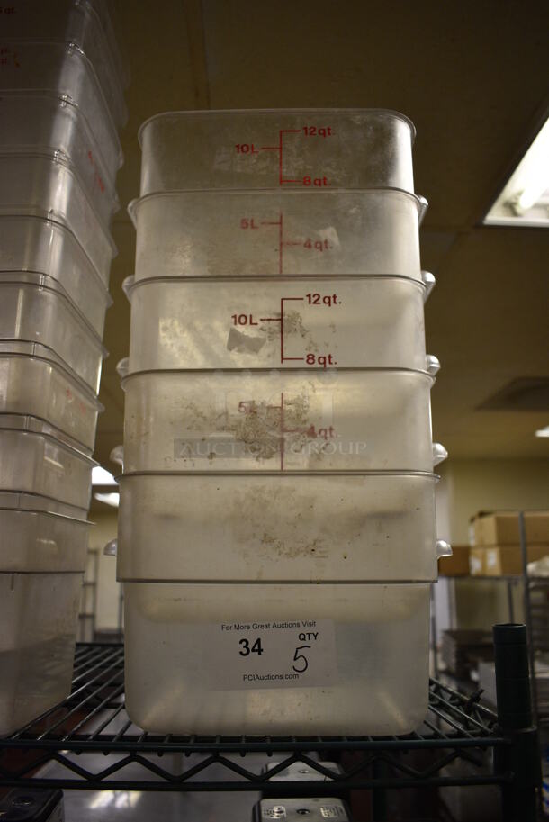 5 Clear Poly Containers. 12x11x8. 5 Times Your Bid! - Image 1 of 2