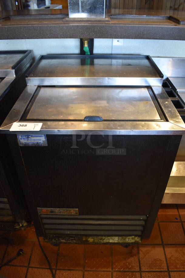GREAT! 2005 True Model T-24-GC Stainless Steel Commercial Back Bar Cooler on Commercial Casters. 115 Volts, 1 Phase. 25x27x37