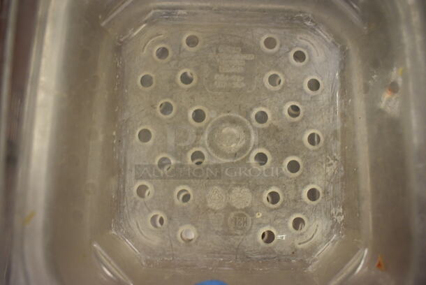 11 Poly Clear 1/6 Size Drop In Bins w/ 2 Straining Drop In Bins. 1/6x6. 11 Times Your Bid!
 - Image 3 of 3