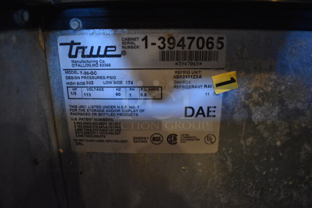 GREAT! 2004 True Model T-36-GC Stainless Steel Commercial Back Bar Cooler on Commercial Casters. 115 Volts, 1 Phase. 37x27x37 - Image 5 of 5