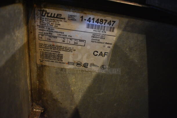 GREAT! 2005 True Model T-36-GC Stainless Steel Commercial Back Bar Cooler on Commercial Casters. 115 Volts, 1 Phase. 37x27x37 - Image 5 of 5