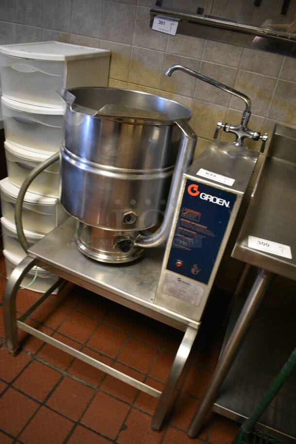 BEAUTIFUL! Groen Model TDB-40 Stainless Steel Commercial Floor Style 40 Quart Electric Powered Tilting Kettle. 28x28x48. Unit Was Working When Restaurant Closed! - Image 3 of 8