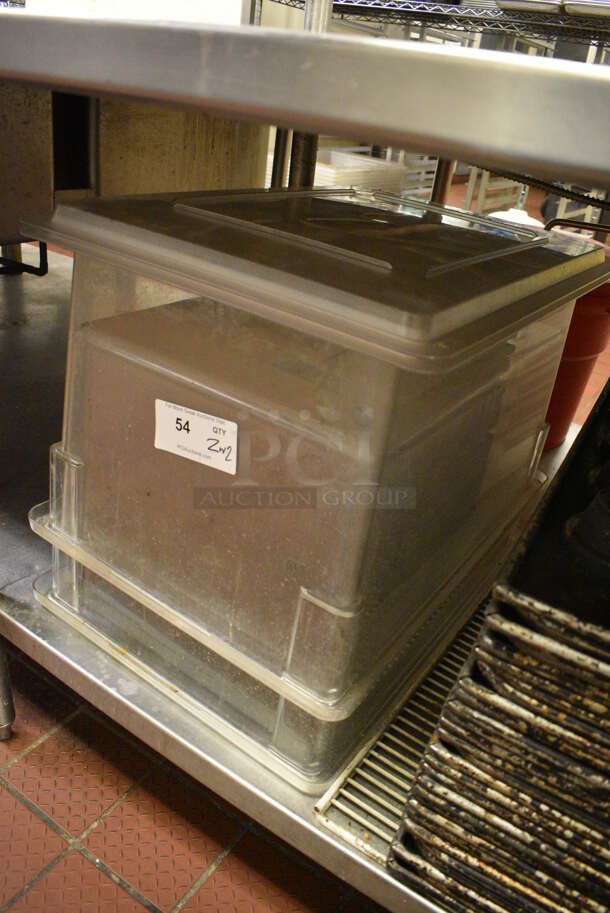2 Clear Poly Bins w/ 2 Lids. 18x26x15. 2 Times Your Bid! - Image 2 of 2