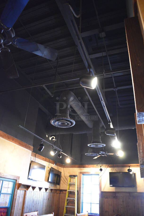 26 Track Lights on 8 Metal Strips. BUYER MUST REMOVE. 26 Times Your Bid! - Image 1 of 2