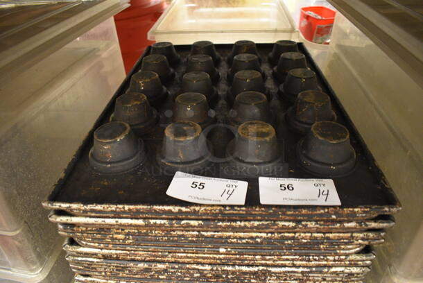 14 Metal 20 Cup Muffin Baking Pans. 18x26x2.5. 14 Times Your Bid! - Image 1 of 2