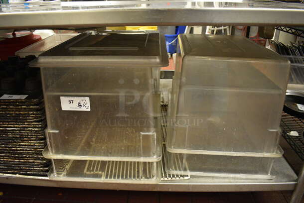 4 Poly Clear Bins w/ 4 Lids. 18x26x15. 4 Times Your Bid!