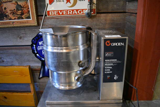 BEAUTIFUL! 2010 Groen Model TDB-20 Stainless Steel Commercial Countertop 20 Quart Electric Powered Tilting Kettle. 208 Volts, 3 Phase. 24x17x30. Unit Was Working When Restaurant Closed! - Image 1 of 7