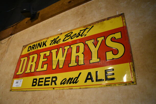 Drewrys Beer and Ale Sign. BUYER MUST REMOVE. 32x15 - Image 3 of 3