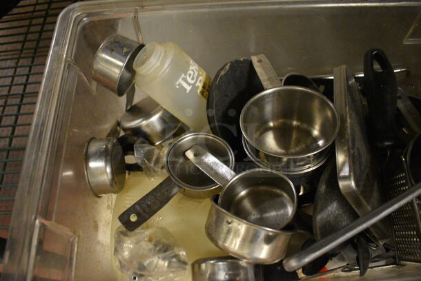 ALL ONE MONEY! Lot of Various Metal Utensils Including Meat Tenderizer in Clear Poly Bin! - Image 4 of 4