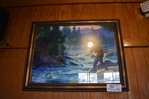 ALL ONE MONEY! Lot of Wall Decorations Including Fishing Picture, Boathouse Sign, Oars, Fish, Bait, Waterfall Picture and Outdoor Life Picture. BUYER MUST REMOVE - Image 2 of 6