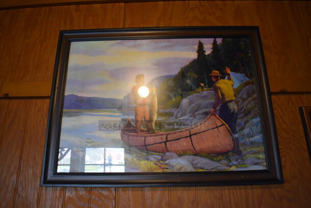 ALL ONE MONEY! Lot of Wall Decorations Including Fishing Picture, Boathouse Sign, Oars, Fish, Bait, Waterfall Picture and Outdoor Life Picture. BUYER MUST REMOVE - Image 5 of 6