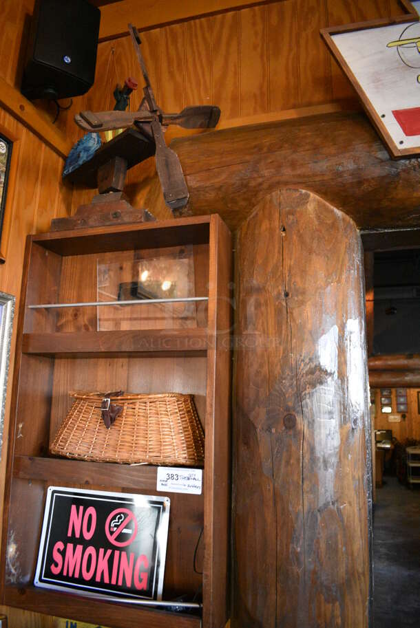 ALL ONE MONEY! Lot of Wall Decorations Including Fly Away Lodge Sign, Basket, Windmill, Fish Picture, Antlers. BUYER MUST REMOVE - Image 2 of 6