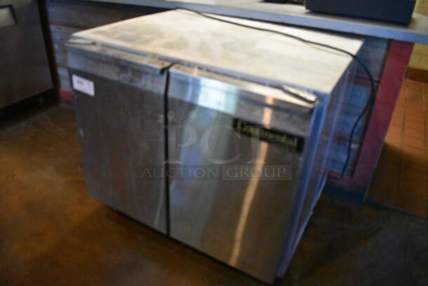 NICE! Continental Model UC36 Stainless Steel Commercial 2 Door Undercounter Cooler on Commercial Casters. 115 Volts, 1 Phase. 36x30.5x32. Unit Was Working When Restaurant Closed! - Image 3 of 5
