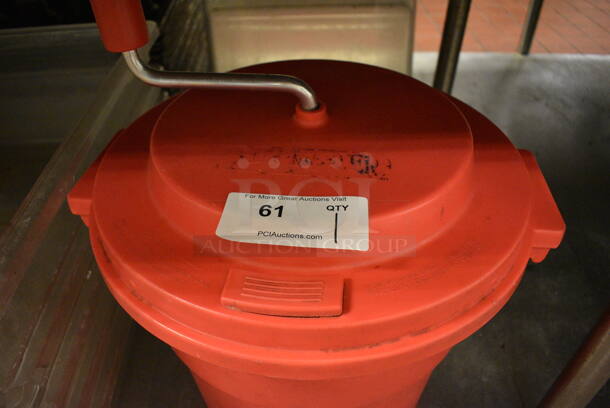 Chef Master Red Poly Lettuce Spinner Salad Spinner. 18x16x22 - Image 3 of 3