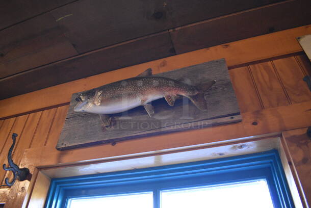 ALL ONE MONEY! Lot of Wall Decorations Including Fisherman Picture, Wooden Piece, Shelf w/ Knickknacks, Fish and Hunting and Fishing Picture. BUYER MUST REMOVE - Image 4 of 7