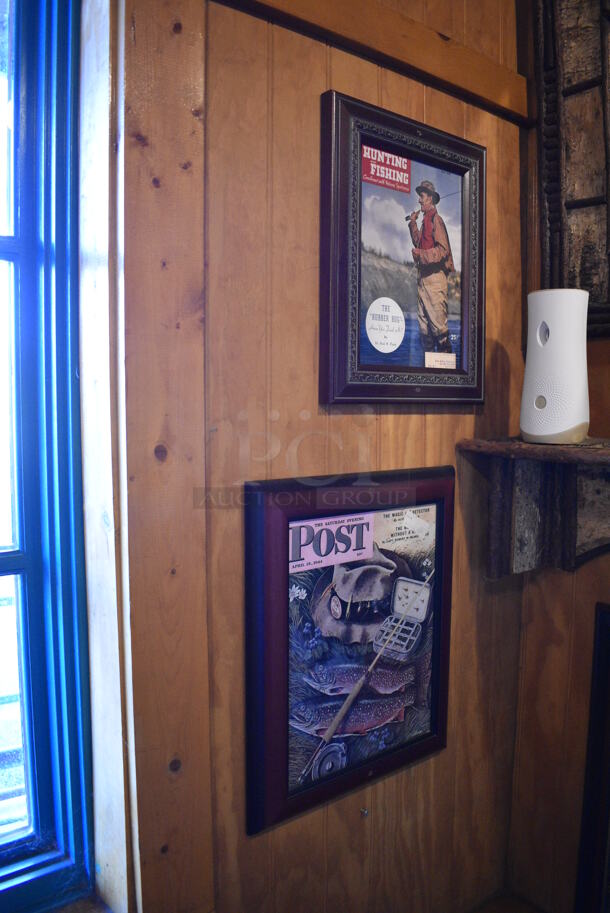 ALL ONE MONEY! Lot of Wall Decorations Including Fisherman Picture, Wooden Piece, Shelf w/ Knickknacks, Fish and Hunting and Fishing Picture. BUYER MUST REMOVE - Image 7 of 7
