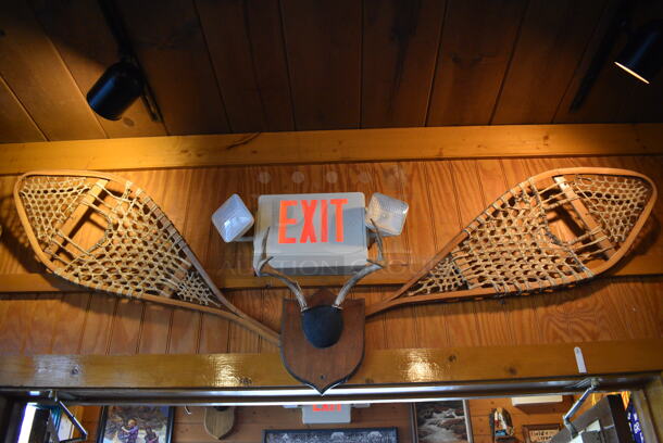 ALL ONE MONEY! Lot of Wall Decorations Including Snowshoes, Mirror, Shelf and Fish. BUYER MUST REMOVE - Image 4 of 6