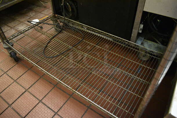 Metal Table w/ Metro Style Undershelf and Commercial Mounted Can Opener on Commercial Casters. 48x24x36, 9x4x19 - Image 4 of 4