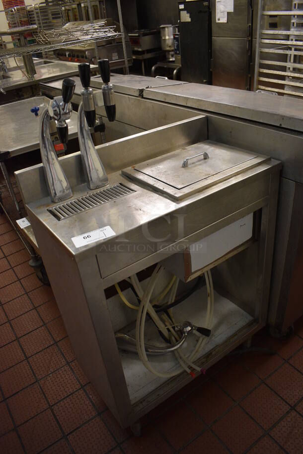Stainless Steel Commercial Counter w/ 2 Dispensers and Ice Bin. 30x15x52 - Image 2 of 6