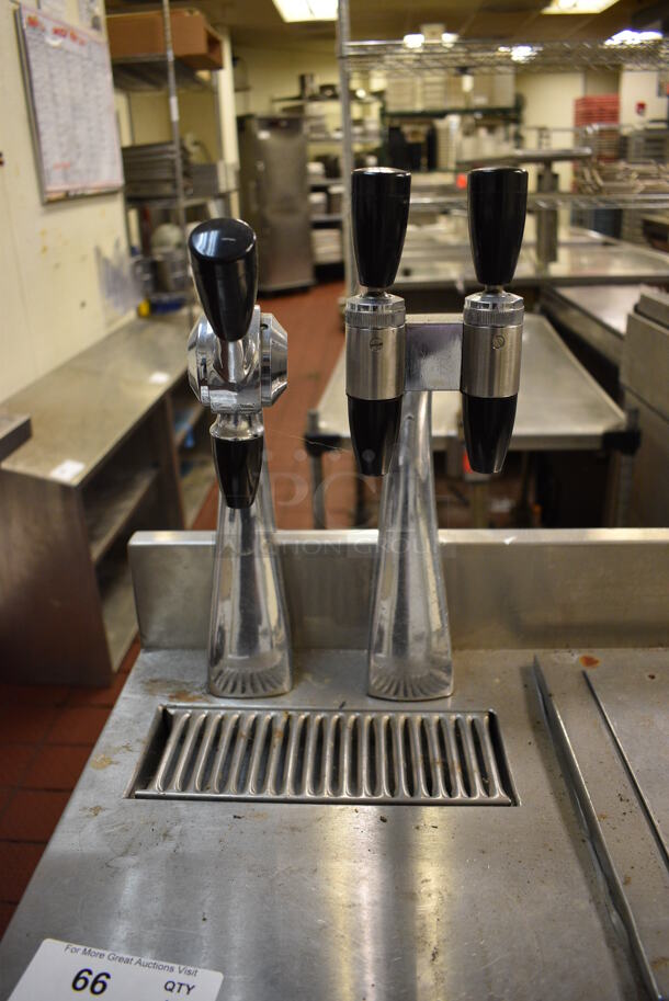 Stainless Steel Commercial Counter w/ 2 Dispensers and Ice Bin. 30x15x52 - Image 3 of 6