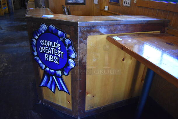 Wooden Hostess Stand. BUYER MUST REMOVE. 60x48x48 - Image 2 of 4