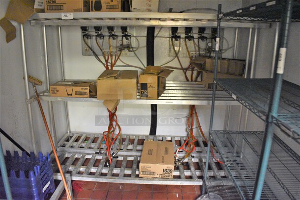 Metal 3 Tier Dunnage Style Shelving Unit. Does Not Include Contents. BUYER MUST DISMANTLE. PCI CANNOT DISMANTLE FOR SHIPPING. PLEASE CONSIDER FREIGHT CHARGES. 84x42x76 - Image 1 of 3
