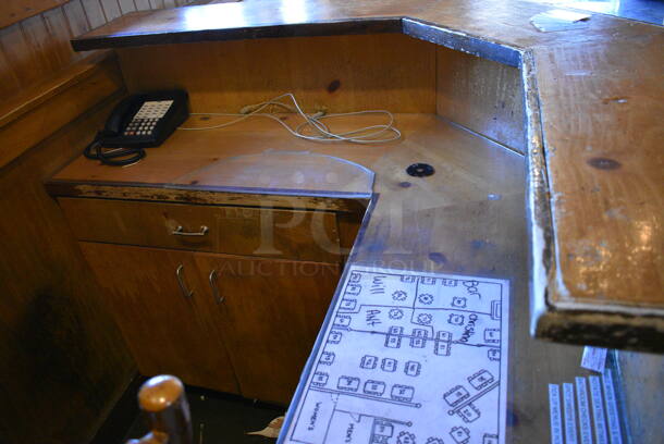 Wooden Hostess Stand. BUYER MUST REMOVE. 60x48x48 - Image 4 of 4