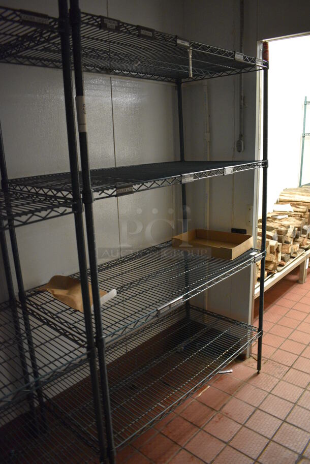 Green Finish 4 Tier Metro Style Shelving Unit. BUYER MUST DISMANTLE. PCI CANNOT DISMANTLE FOR SHIPPING. PLEASE CONSIDER FREIGHT CHARGES. 48x24x74 - Image 1 of 3