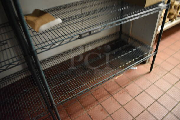Green Finish 4 Tier Metro Style Shelving Unit. BUYER MUST DISMANTLE. PCI CANNOT DISMANTLE FOR SHIPPING. PLEASE CONSIDER FREIGHT CHARGES. 48x24x74 - Image 3 of 3