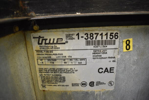 NICE! 2004 True Model T-36-GC Stainless Steel Commercial Back Bar Bottle Cooler on Commercial Casters. 115 Volts, 1 Phase. 37x27x38. Unit Was Working When Restaurant Closed! - Image 5 of 6